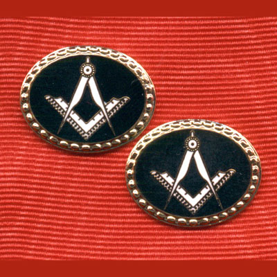 Black oval cufflinks